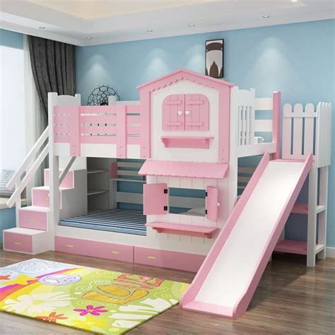 Colorful bunk bed with slide for kids in 2020 | Bed with slide, Bunk bed with slide, Bunk beds