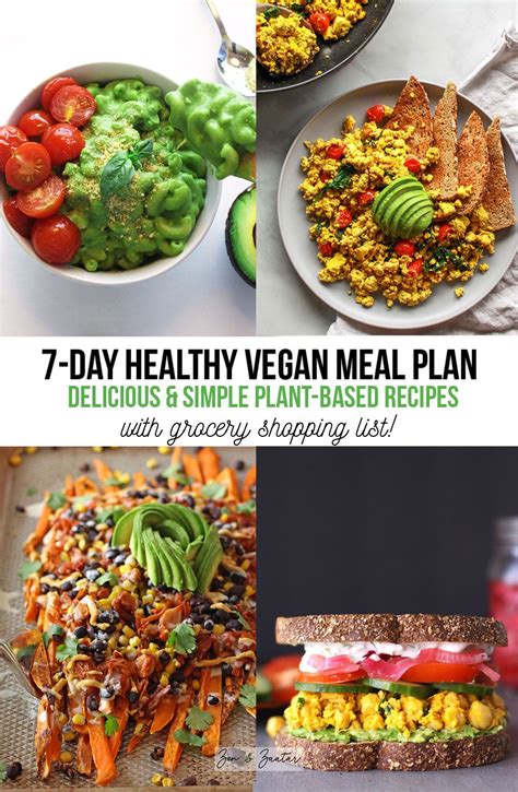 7-Day Healthy Vegan Meal Plan - Zen and Zaatar | Vegan meal plans ...