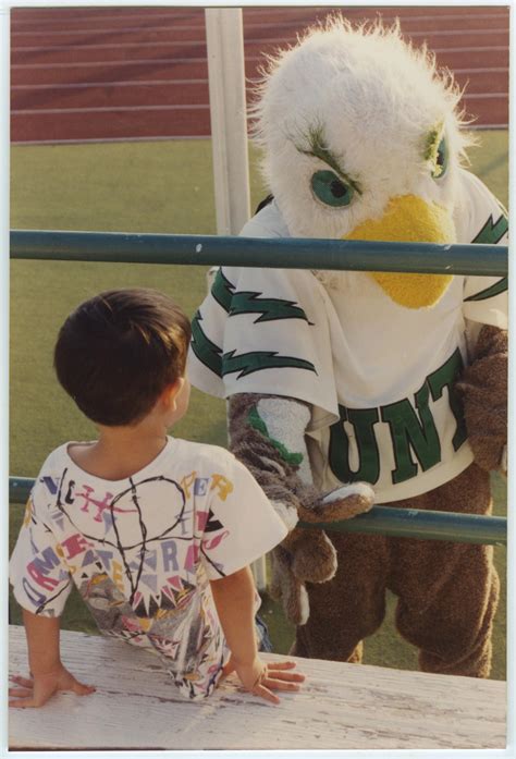 [North Texas Mascot at the Homecoming Game, 1992] - UNT Digital Library