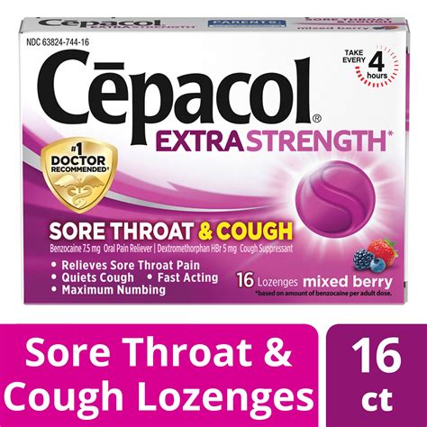 Cepacol Extra Strength Sore Throat & Cough Relief Lozenges, 16 Count ...