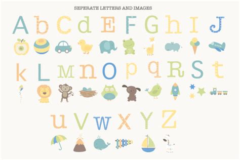 Baby Boy Alphabet (Graphic) by poppymoondesign · Creative Fabrica