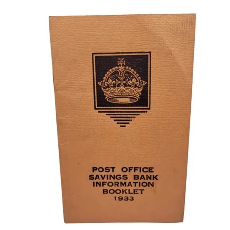 POST OFFICE SAVINGS Bank Information Booklet 1933 London 16 Pages Paper Cover $14.99 - PicClick