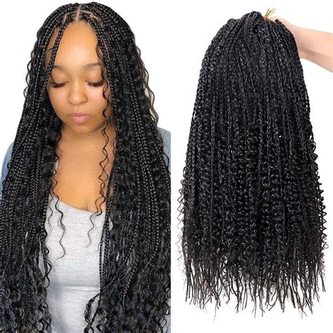 Buy 6 Packs Goddess Box Braids With Wavy Stands 20 inch Synthetic ...