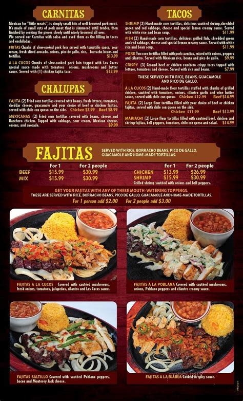 Online Menu of Los Cucos Mexican Cafe, El Campo, TX