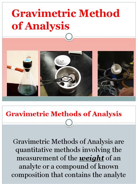 gravimetric analysis | Chemistry | Physical Sciences