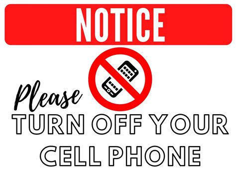 Free No Cell Phone Sign Printable Template & Images | No cell phone ...