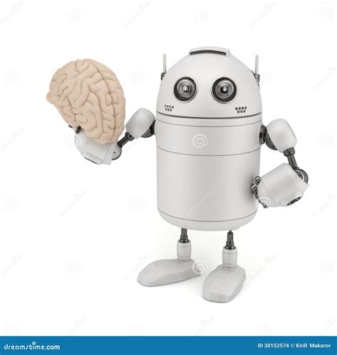 Robot with Brain. stock illustration. Image of cute, concept - 30152574