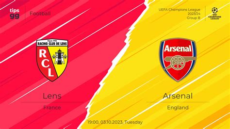 Lens vs Arsenal 03.10.2023 at UEFA Champions League 2023/24 | Football | Tips.GG