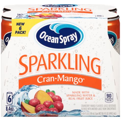 Ocean Spray Sparkling Cran-Mango, 6 cans / 8.4 fl oz - Kroger