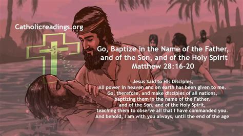 Go, Baptize in the Name of the Father, the Son, and the Holy Spirit - Bible Verse of the Day