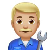 👨🏼‍🔧 Man Mechanic Emoji with Medium-Light Skin Tone Meaning