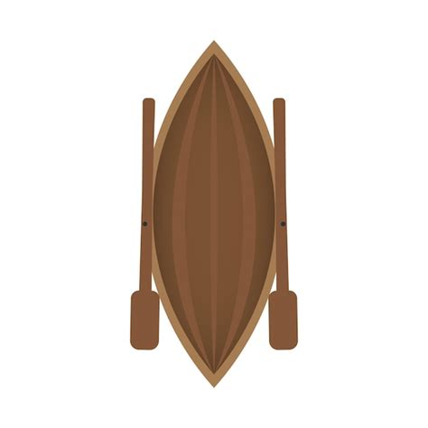 Premium Vector | Wooden boat top view vector illustration isolated on white background