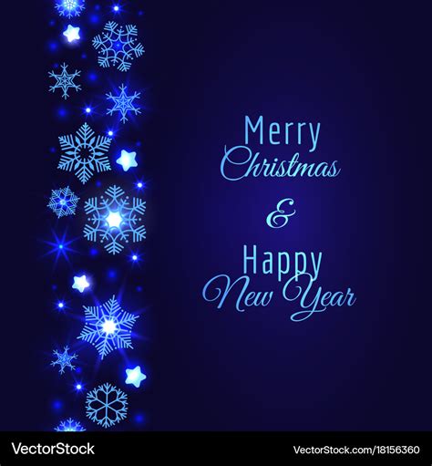 Merry christmas card with blue snowflake Vector Image