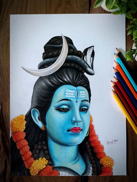 Beautiful Painting of Mahadev | Color Pencil Art by Sunil Kumar ...