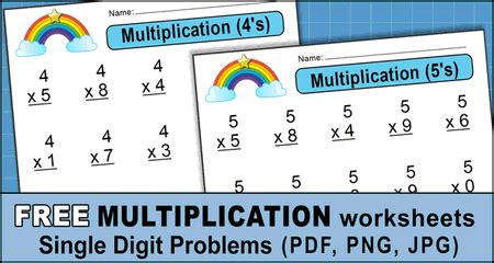 Multiplication Worksheets: (One-Digit Math Drills) – DIY Projects ... - Worksheets Library