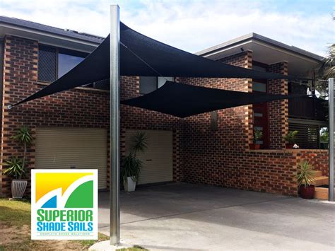 Brisbane Carport Shade Sails-Algester-Double-overlapping sun sails ...