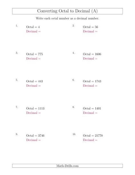 Converting Decimal To Octal