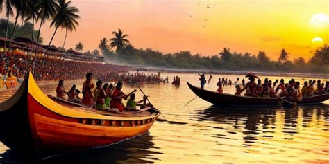 Premium AI Image | Onam South Indian Festival Boat race Vallamkali Kerala