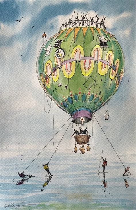 Hot Air Balloon Painting by Carlos Ruiz | Saatchi Art