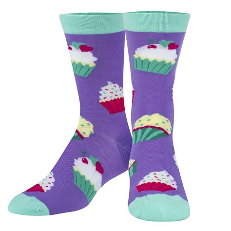 Crazy Socks, Womens, Food, Cupcakes, Crew Socks, Novelty Silly Fun Cute ...