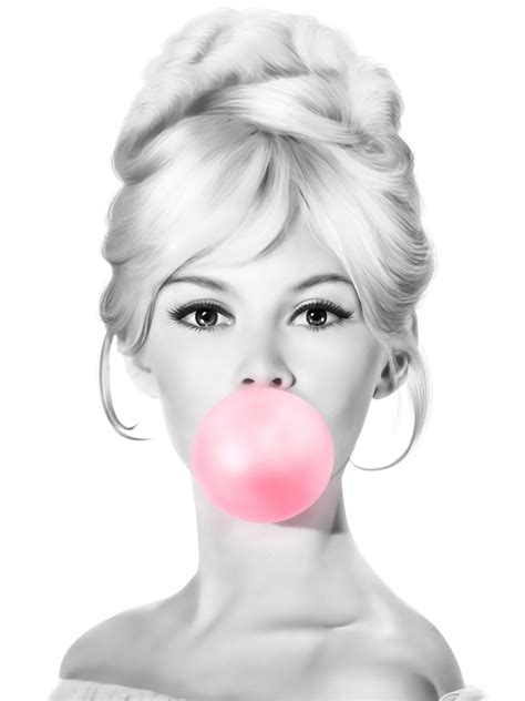 Brigitte Bardot Pink Bubble Gum Poster Vogue Print Bubblegum | Etsy | Black and white posters ...