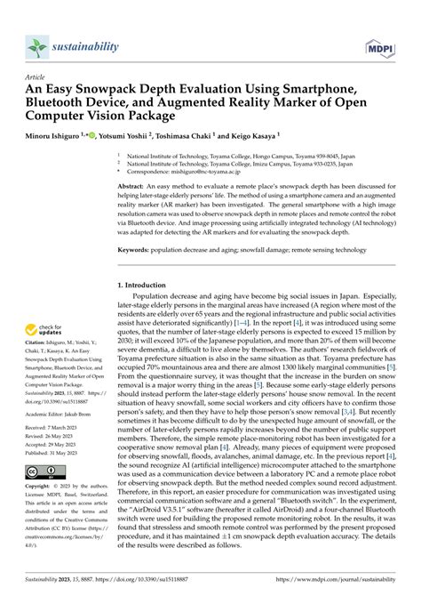 (PDF) An Easy Snowpack Depth Evaluation Using Smartphone, Bluetooth Device, and Augmented ...