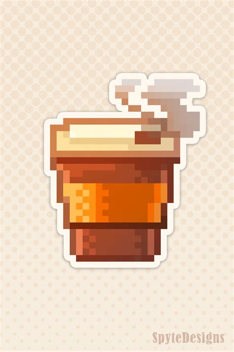 "Coffee Cup" Sticker for Sale by SpyteDesigns | Pixel art design, Pixel ...