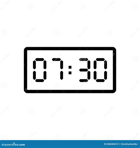 Digital Clock Displaying 7:30 Stock Illustration - Illustration of ...