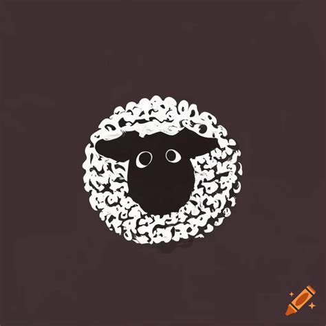 Flat logo of a suffolk sheep on an oreo cookie on Craiyon