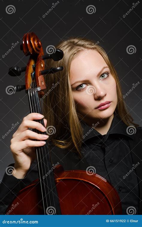 The Woman Playing Classical Cello in Music Concept Stock Photo - Image ...