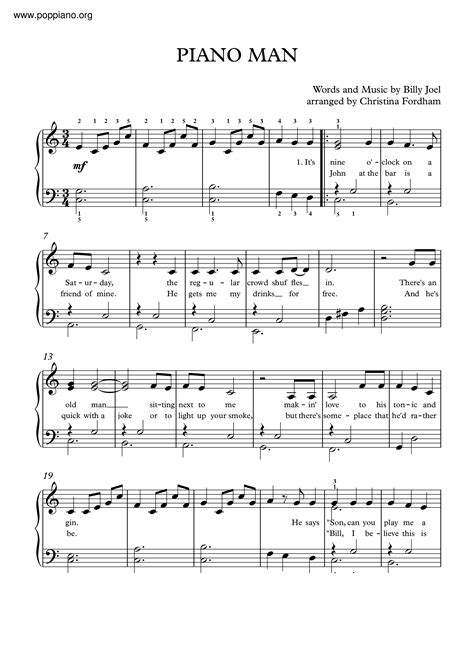 Billy Joel-Piano Man Sheet Music pdf, - Free Score Download ★