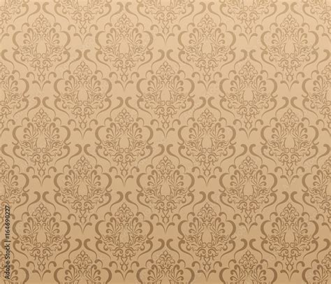 damask wallpaper. Classic brown background, vector image Stock Vector ...