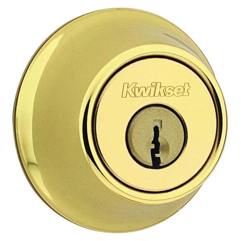 Kwikset 665 Series Polished Brass Double Cylinder Deadbolt-665 3 RCAL RCS - The Home Depot