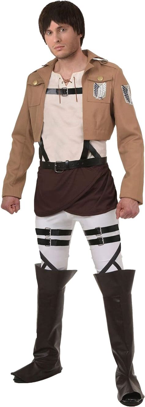 Adult Attack on Titan Eren Yeager Costume Scout Regiment Anime Cosplay Outfit for Men Large ...