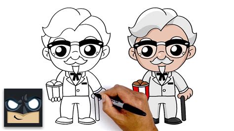 How To Draw Colonel Sanders 🍗 KFC - YouTube