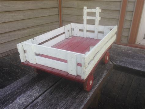 Vintage Red Wagon Small Wagon Red Wagon Wagon With Wood - Etsy