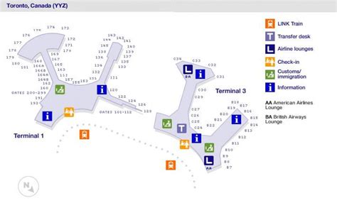 Toronto airport gates map - Map of Toronto airport gates (Canada)