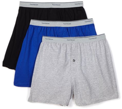 Fruit of the Loom Men`s 3-Pack Solid Knit Boxers