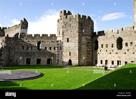 Inside Caernarfon Castle in North Wales Stock Photo - Alamy