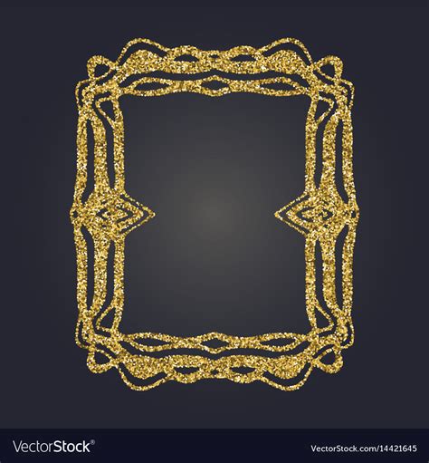 Art nouveau gold glitter frame art deco border Vector Image