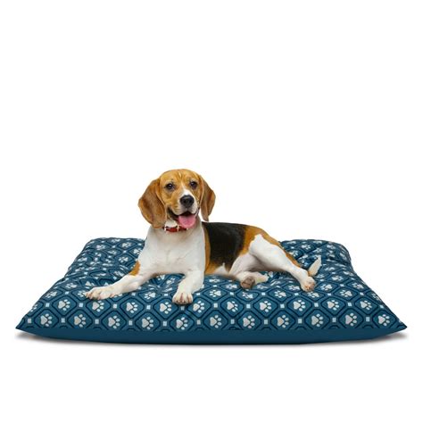 Vibrant Life Pillow Style Dog Bed for Large Dogs, Large, Blue Paw Print ...