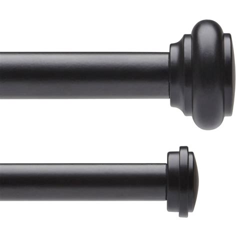 Mainstays 5/8" Matte Black Adjustable Double Curtain Rod, 28-48", Black - Walmart.com