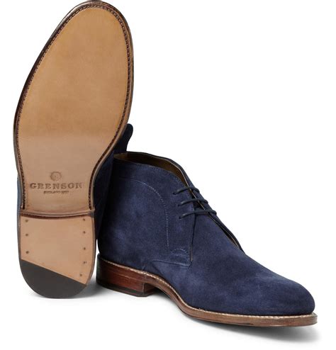 Grenson Marcus Suede Chukka Boots in Navy (Blue) for Men - Lyst