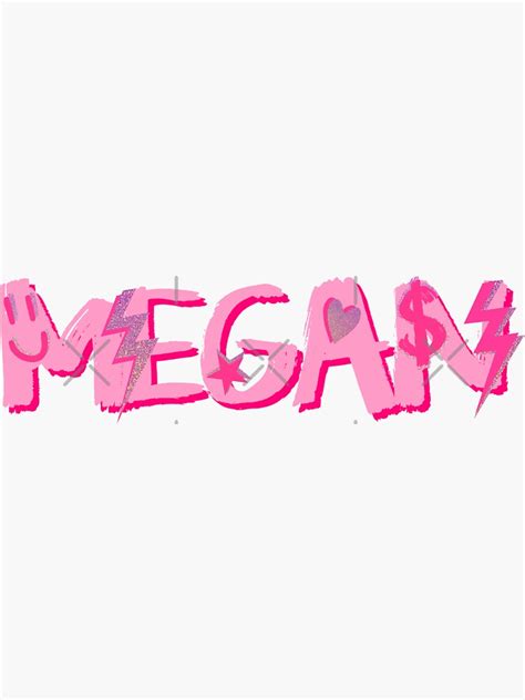 "MEGAN name" Sticker by juliasantos5 | Redbubble