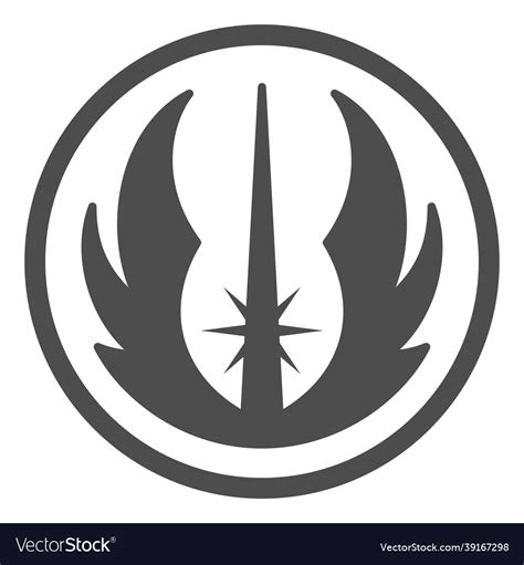 Jedi order emblem solid icon star wars concept Vector Image