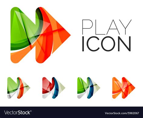 Set of abstract next play arrow icon business Vector Image