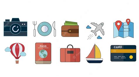 Premium Vector | Travel stickers collection set cartoon style flat design premium vector