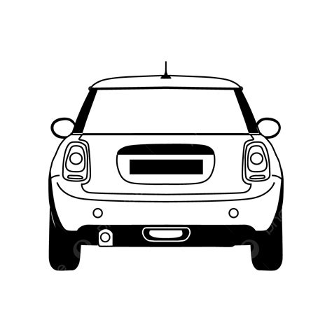 Black Car Back Silhouette Vector, Car Back, Car Back View, Car Back ...