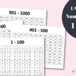 Thousands Chart Printable - Free Numbers 1-1000 Worksheets | SaturdayGift