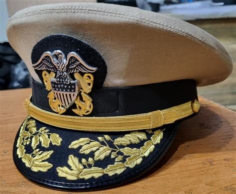 US NAVY COMMANDER ADMIRAL RANK WHITE HAT CAP AUTHENTIC | Crest ArtCraft